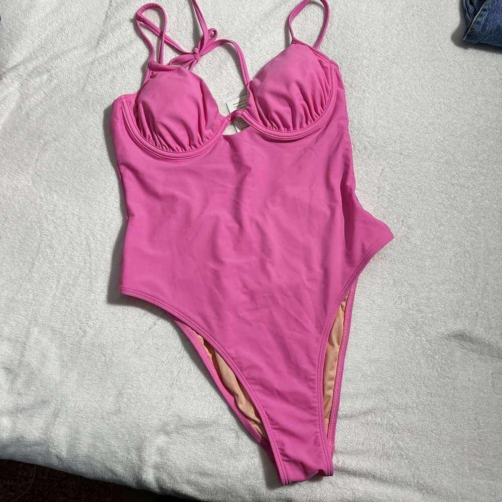 NWT cupshe X STASSIE Oasis Ruched Underwire One Piece Swimsuit size large